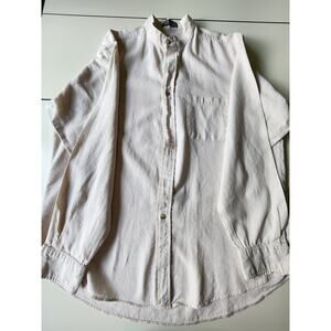 Vintage Surrey 90's Button Down Dress Shirt Mens Size 16 1/2 34-35‎ Cream
